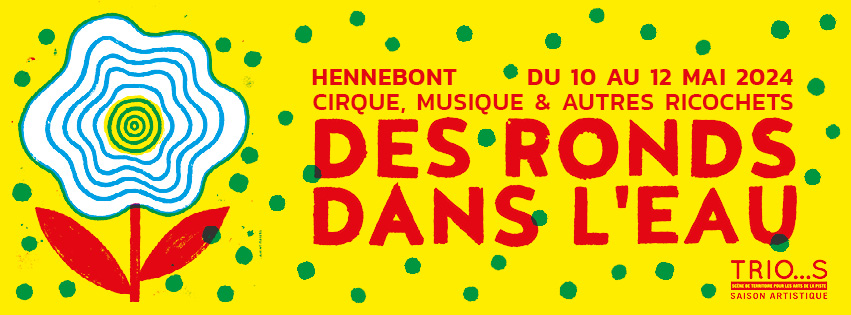 Couverture Facebook du festival Des ronds dans l'eau 2024 avec les illustrations de Laurent Moreau