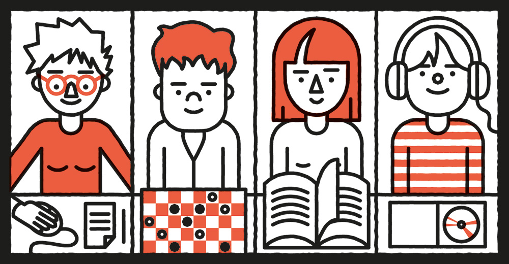 Personnages tirés des couvertures du programme