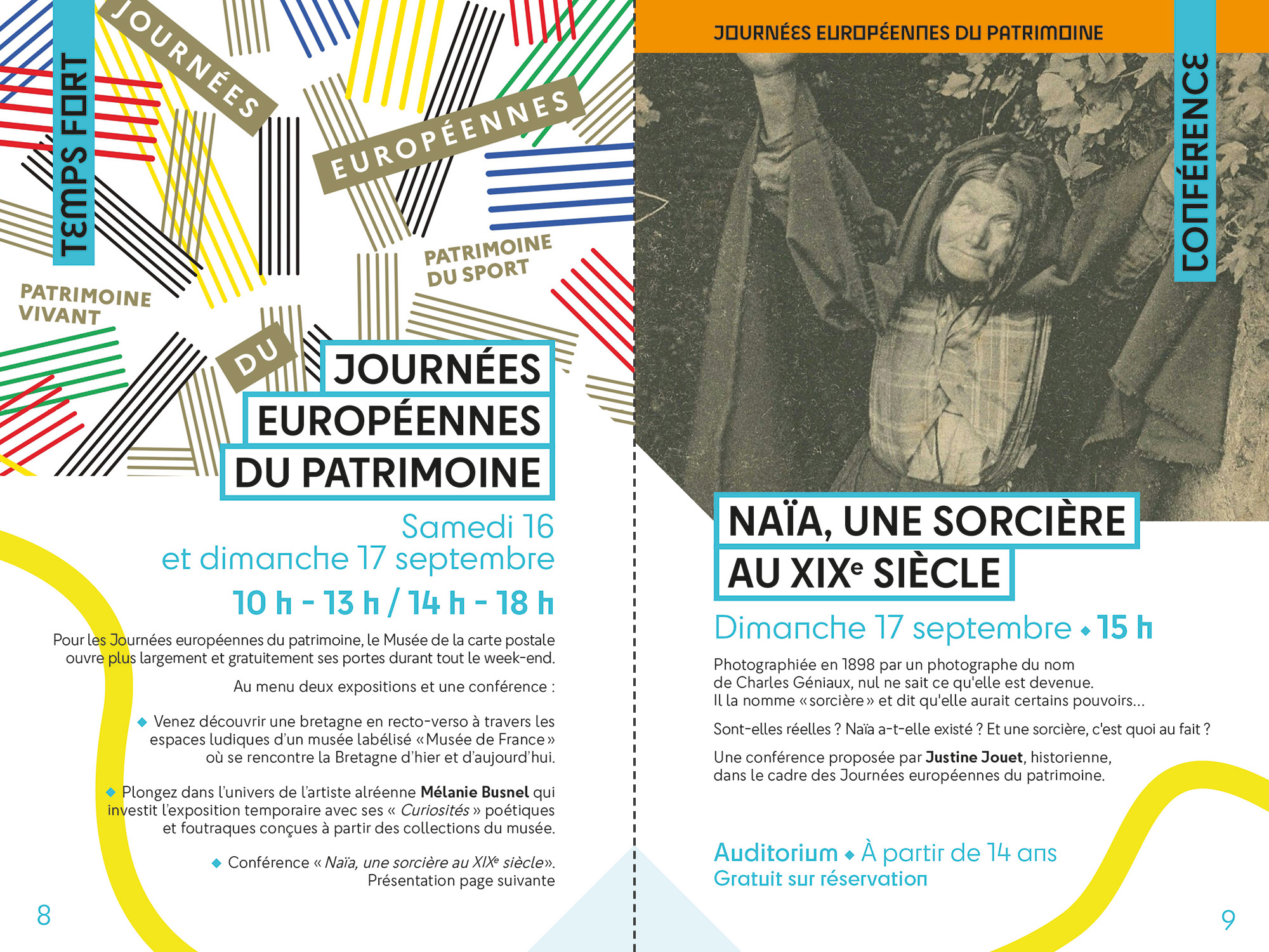 Pages 8 et 9 du premier programme du pôle culturel Le Quatro