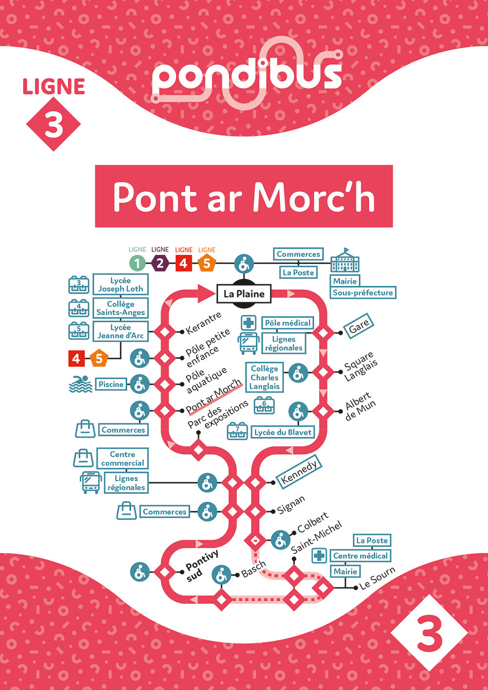 Fiche arrêt Pont ar Morc'h de la ligne 3 du Pondibus