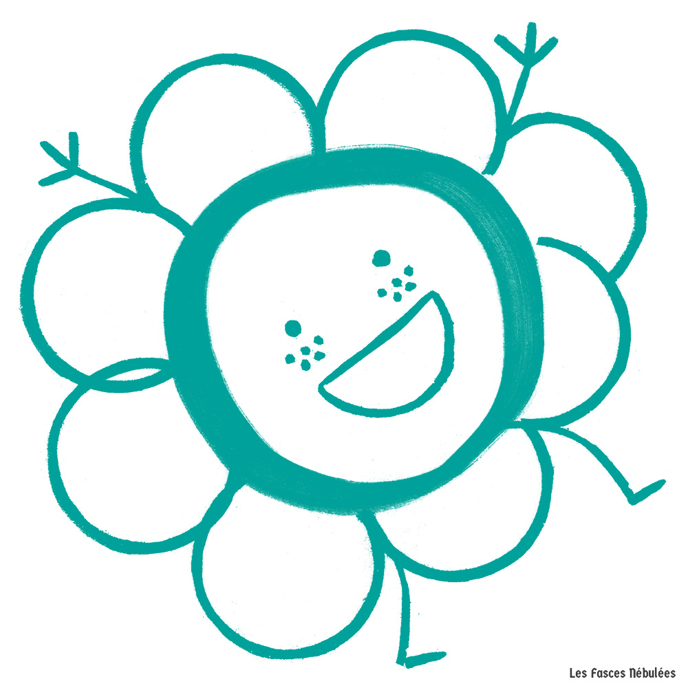 Un môme-fleur heureux