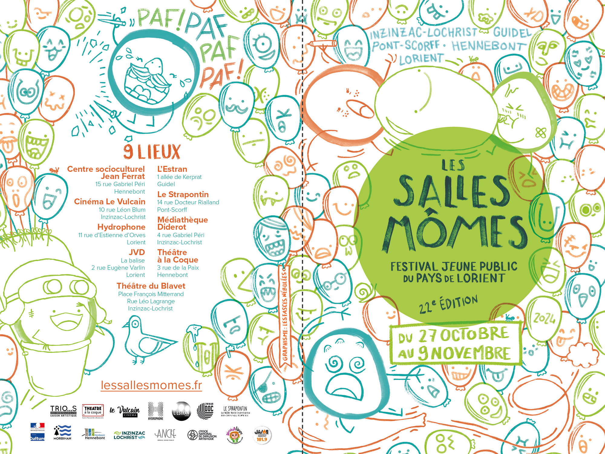Quatrième et première de couverture du programme des Salles Mômes
