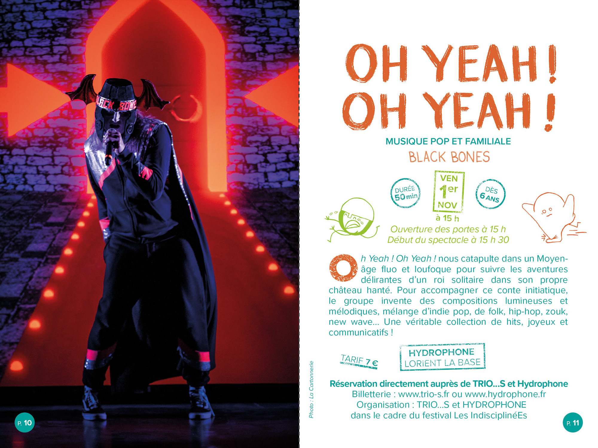 Pages 10 et 11 du programme du festival jeune public Les Salles Mômes