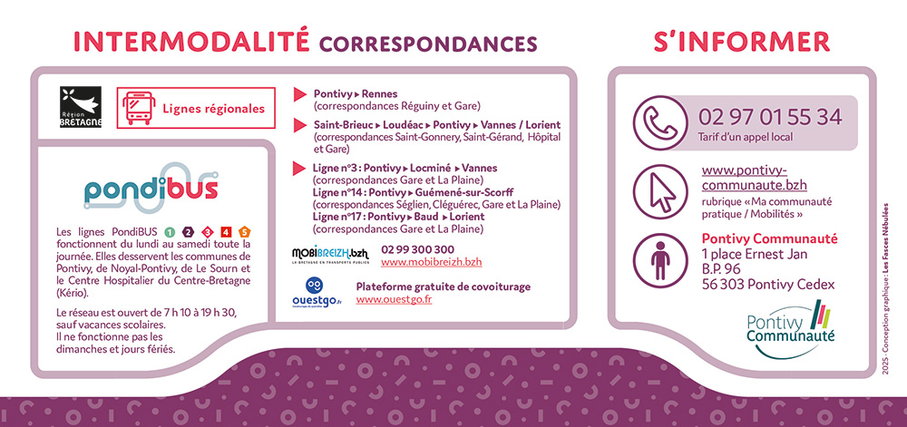 Quatrième de couverture du guide horaires du Ponditad