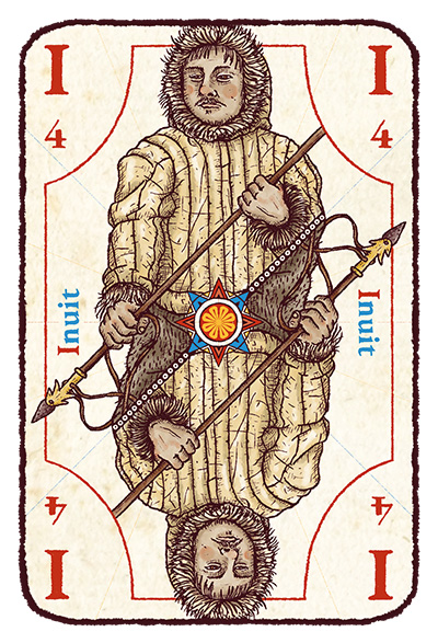Carte I majuscule avec un Inuit