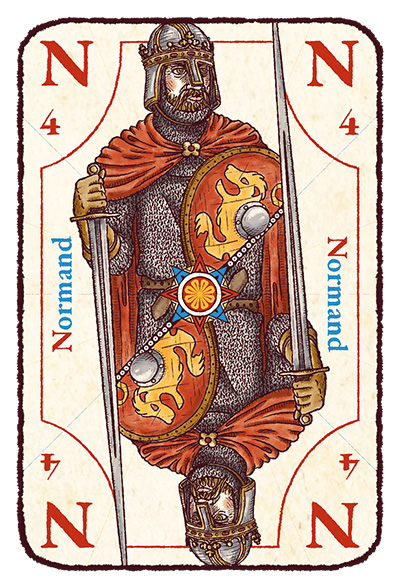 Carte N majuscule avec le Normand Guillaume le Conquérant