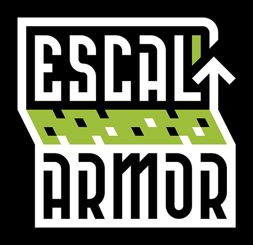 Logo en bloc sur fond noir d'Escal'Armor