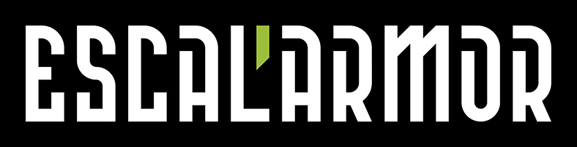 Logo linéaire simple sur fond noir d'Escal'Armor